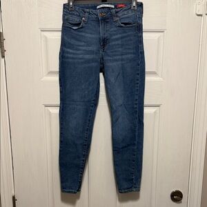 Celebrity Pink Denim with Gold Button Detail